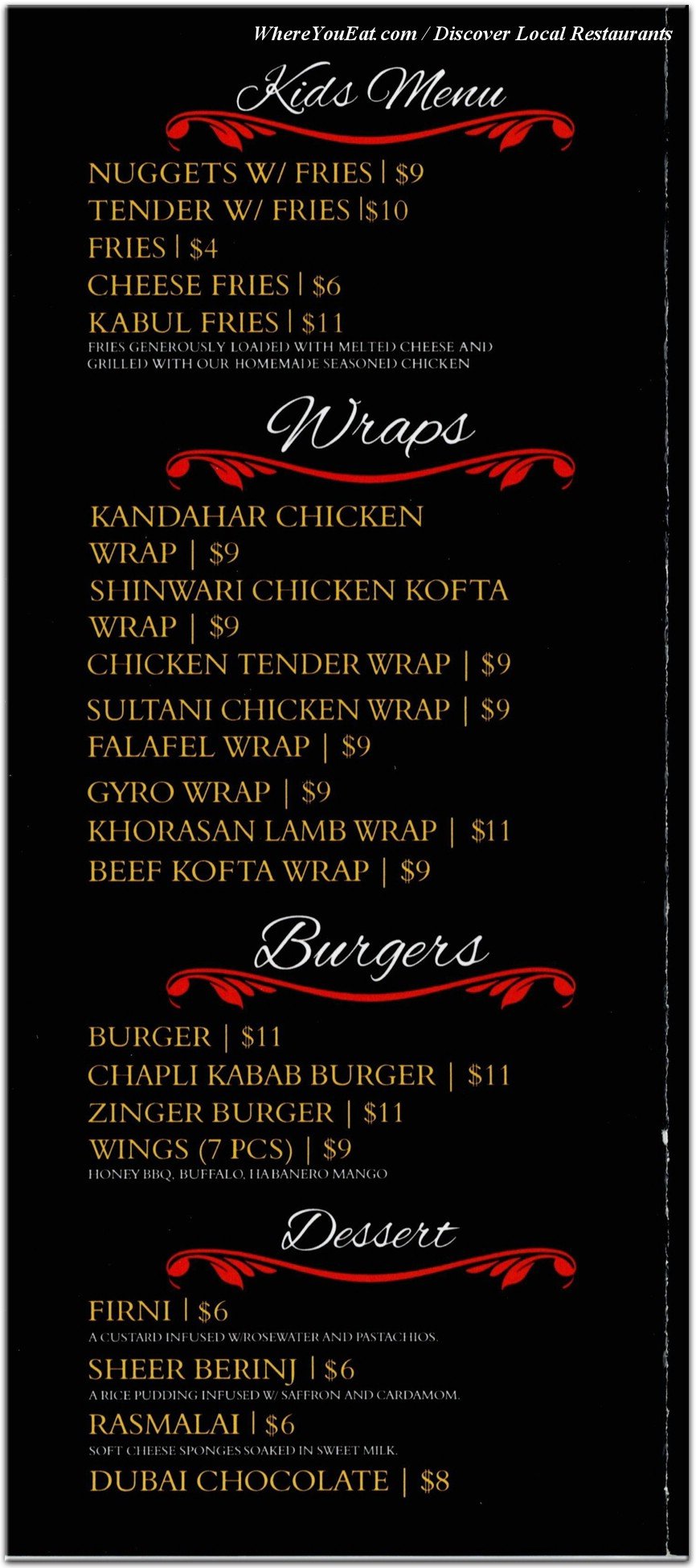 menu