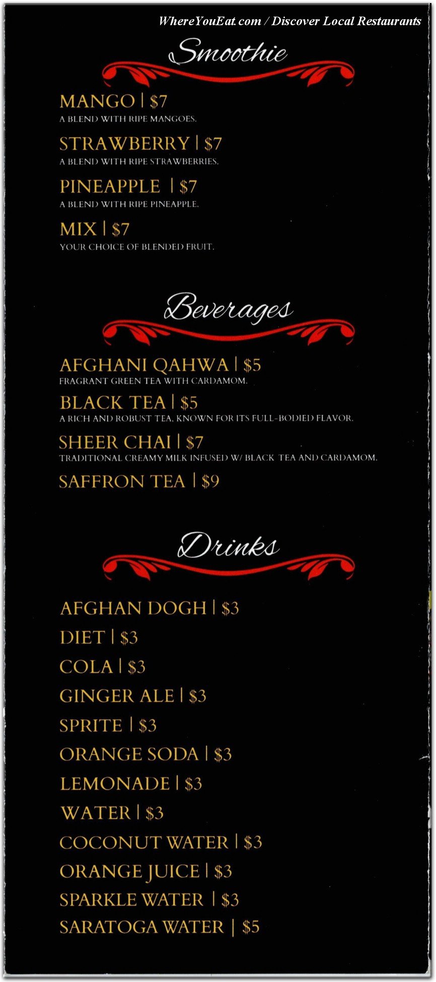 menu